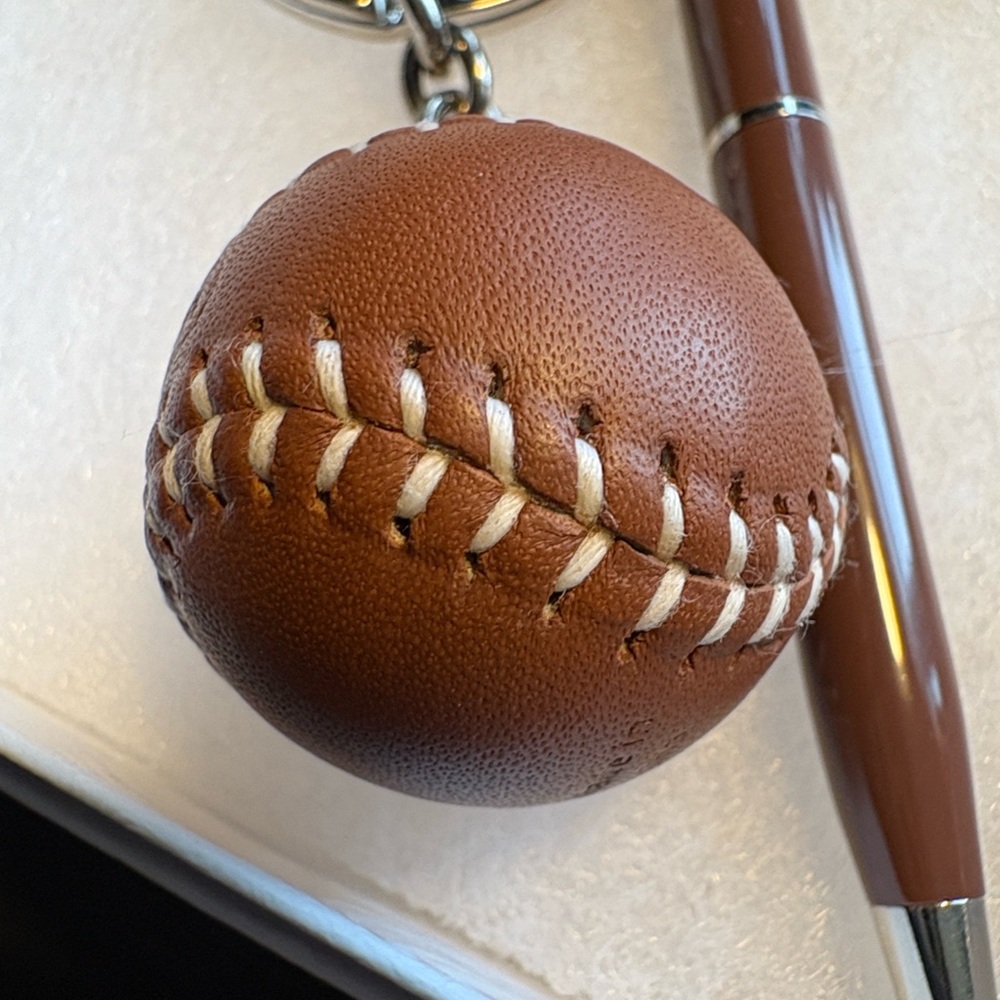Coach Brown Baseball Keychain and brown mini Pen - Picture 6 of 6